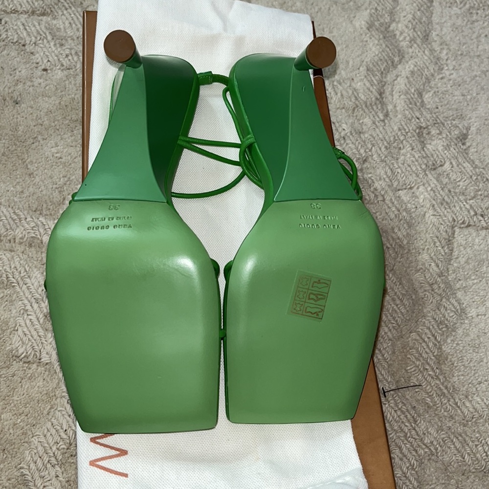 GIA X RHW Strappy wedge sandals in Light Green - Picture 2 of 7